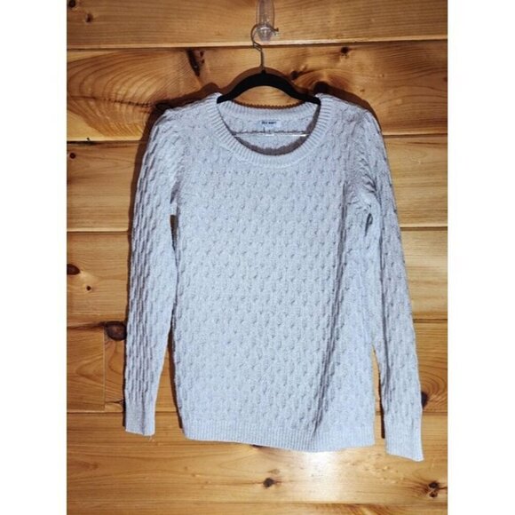 Old Navy Sweaters - Old Navy Sweater Women’s Size Medium Heather Gray Cable Knit Pullover Classic